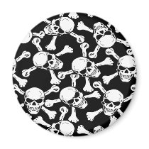 GOTHIC SKULLS CROSSBONES PATTERN magnets