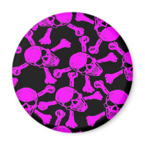 GOTHIC SKULLS CROSSBONES PATTERN magnets