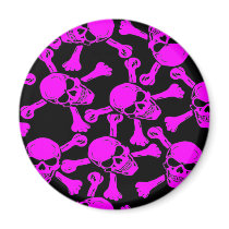 GOTHIC SKULLS CROSSBONES PATTERN magnets