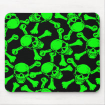 GOTHIC SKULLS CROSSBONES PATTERN MOUSE MAT