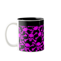 GOTHIC SKULLS CROSSBONES PATTERN mugs by CandyRazor GOTHIC SKULLS CROSSBONES PATTERN mugs