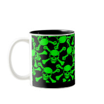 GOTHIC SKULLS CROSSBONES PATTERN mugs by CandyRazor GOTHIC SKULLS CROSSBONES PATTERN mugs