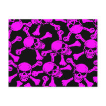 GOTHIC SKULLS CROSSBONES PATTERN postcards by CandyRazor GOTHIC SKULLS CROSSBONES PATTERN postcards