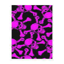 GOTHIC SKULLS CROSSBONES PATTERN postcards by CandyRazor GOTHIC SKULLS CROSSBONES PATTERN postcards