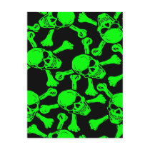 GOTHIC SKULLS CROSSBONES PATTERN postcards by CandyRazor GOTHIC SKULLS CROSSBONES PATTERN postcards