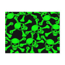 GOTHIC SKULLS CROSSBONES PATTERN postcards by CandyRazor GOTHIC SKULLS CROSSBONES PATTERN postcards