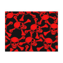 GOTHIC SKULLS CROSSBONES PATTERN postcards by CandyRazor GOTHIC SKULLS CROSSBONES PATTERN postcards