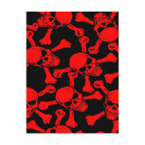 GOTHIC SKULLS CROSSBONES PATTERN postcards by CandyRazor GOTHIC SKULLS CROSSBONES PATTERN postcards