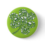 Gothic Skulls Irish Shamrock Buttons