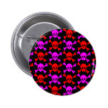 GOTHIC SKULLS RED PINK buttons