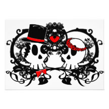 Gothic Skulls Wedding Invitation