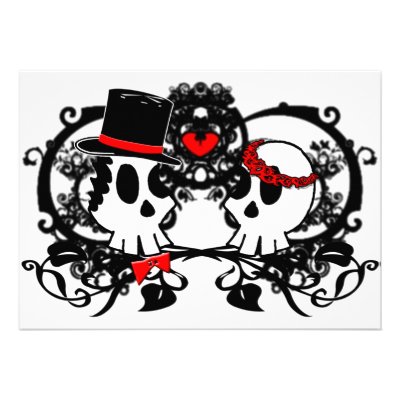 Gothic Skulls Wedding Invitation