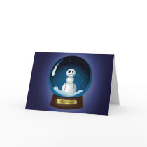 Gothic Snowman Snow Globe Greeting Cards