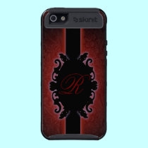Gothic Sophisticated Burgundy Damask monogram skinit case