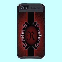 Gothic Sophisticated Burgundy Damask monogram skinit case