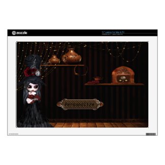Gothic Steampunk Girl Victorian Room Laptop Skin musicskins_skin