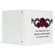 Gothic Swirl Roses Wedding Binder, Fuchsia