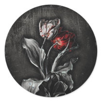 Gothic Tulips Round Sticker