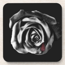 Gothic Vampire Black rose Drink Coasters
