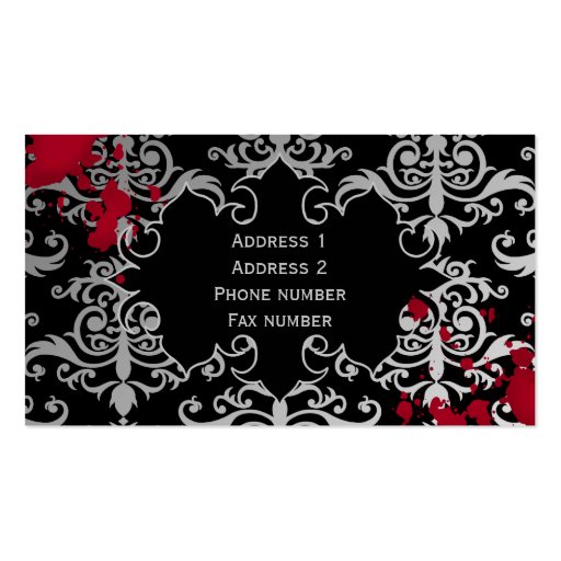 Gothic vampire Halloween Business Card (back side)
