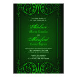 Gothic Victorian Ghoulish Green Wedding Card