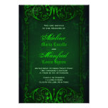 Gothic Victorian Ghoulish Green Wedding Invitation