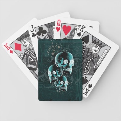 Gothic Victorian Skulls Design Poker Cards