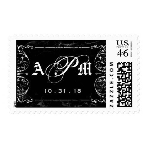 Gothic Victorian Spooky Black Custom Monogram stamp