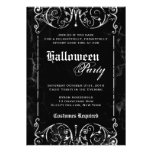 Gothic Victorian Spooky Black Halloween Party Custom Invites