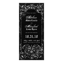 Gothic Victorian Spooky Black Save the Date Personalized Invite
