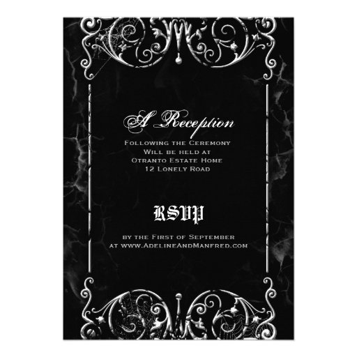 Gothic Victorian Spooky Black & White Wedding Personalized Announcements