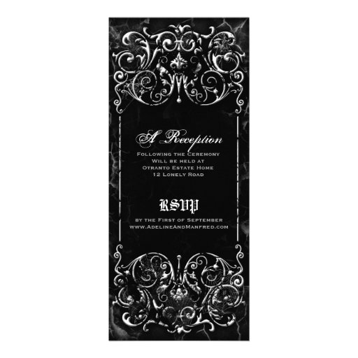 Gothic Victorian Spooky Black & White Wedding Invites