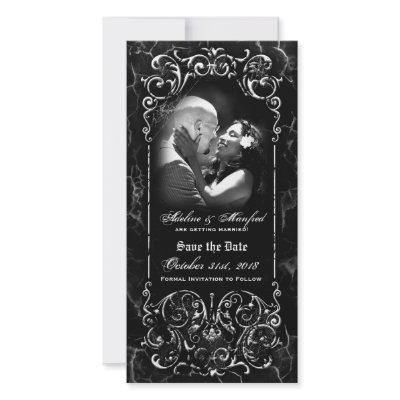 Gothic Victorian Spooky Custom Save the Date Personalized Photo Card