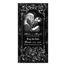 Gothic Victorian Spooky Custom Save the Date Personalized Photo Card