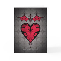 Gothic victorian staked vampire heart in red greeting card