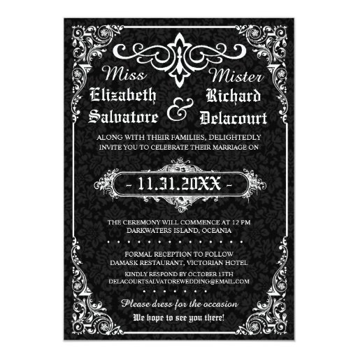 Gothic Victorian Wedding Invitation Zazzle