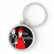 gothic wedding key chain