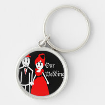 gothic wedding key chain