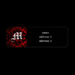 Gothic wedding monogram return address labels