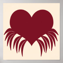 Gothic weeping heart print
