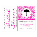 Gothic White & Pink Flourish Bridal Shower Post Cards