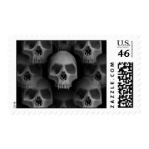 Gothic wicked vampire skulls postage