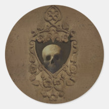 Gothic with Skull Round Sticker