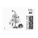 Gothy Christmas Tree Postage Stamps