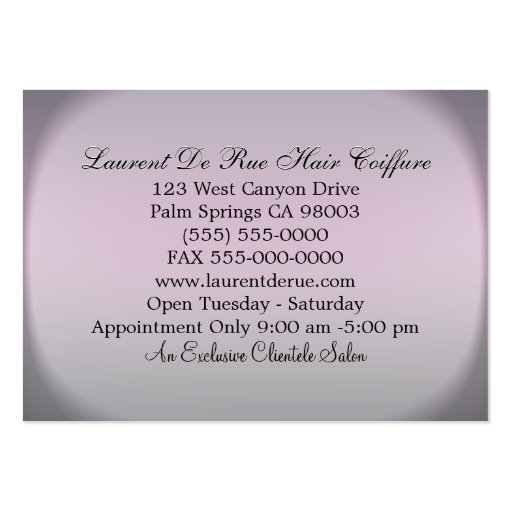 Gotta Be Cool Hairstylist Salon   3.5" x 2.5" Business Card Templates (back side)