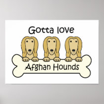 Gotta Love Afghan Hounds Poster