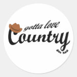 gotta love country yeehaw round sticker