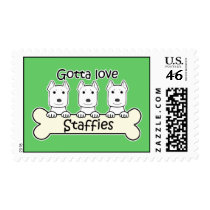 Gotta Love Staffies Postage Stamp