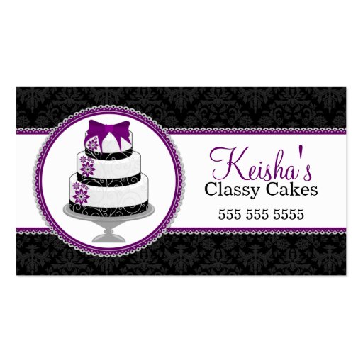 Gourmet Cake Bakery Business Cards (front side)