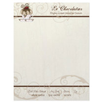 Gourmet Chocolate Mousse Business Cream Stationery Letterhead